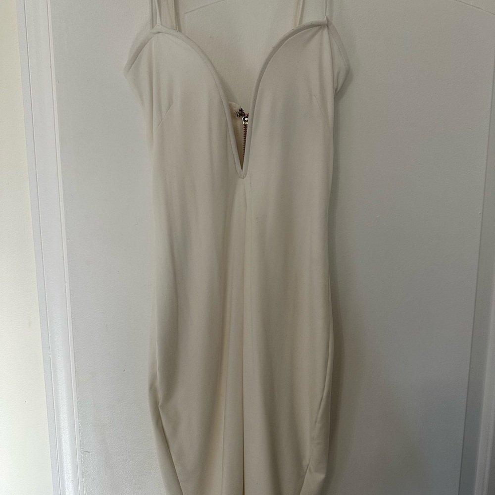 JLUXLABEL Cream Plunge Slip Dress